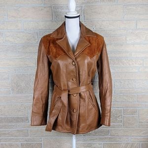 VTG SUEDE LEATHER WESTERN STYLE JACKET BEL…